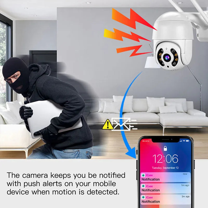 8MP 4K Wireless Outdoor PTZ Security Camera