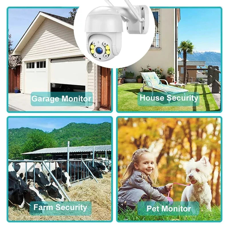 8MP 4K Wireless Outdoor PTZ Security Camera