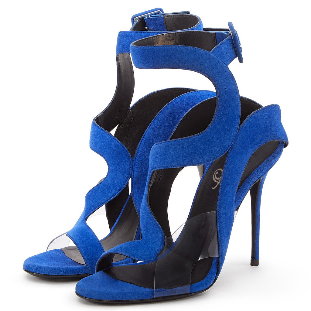 Open Toe Suede Buckle High Heel Sandals