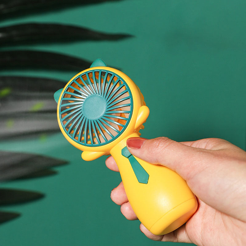 KingStyle Cute Antler Handheld Mini Fan — Rechargeable Portable Cooling Fan