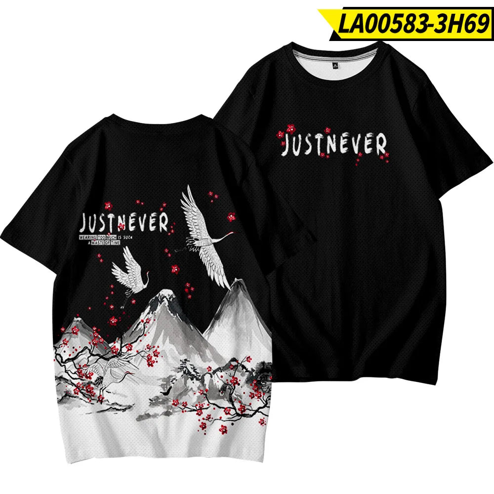 2020 Streetwear Hip Hop Casual Cartoon Printed T-Shirts  Japan Style Ukiyo Mens Short Sleeve T-shirts