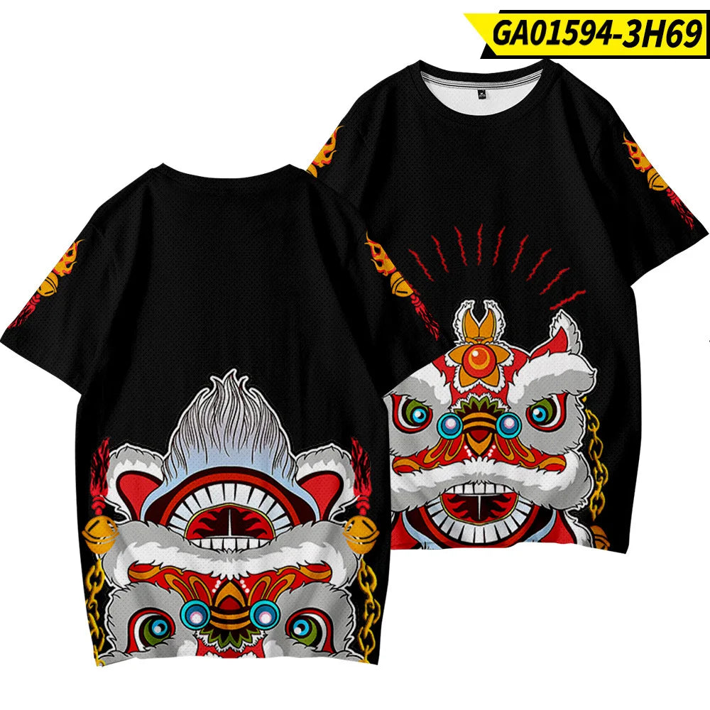 2020 Streetwear Hip Hop Casual Cartoon Printed T-Shirts  Japan Style Ukiyo Mens Short Sleeve T-shirts