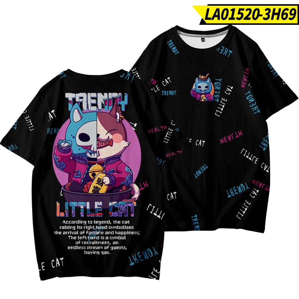 2020 Streetwear Hip Hop Casual Cartoon Printed T-Shirts  Japan Style Ukiyo Mens Short Sleeve T-shirts