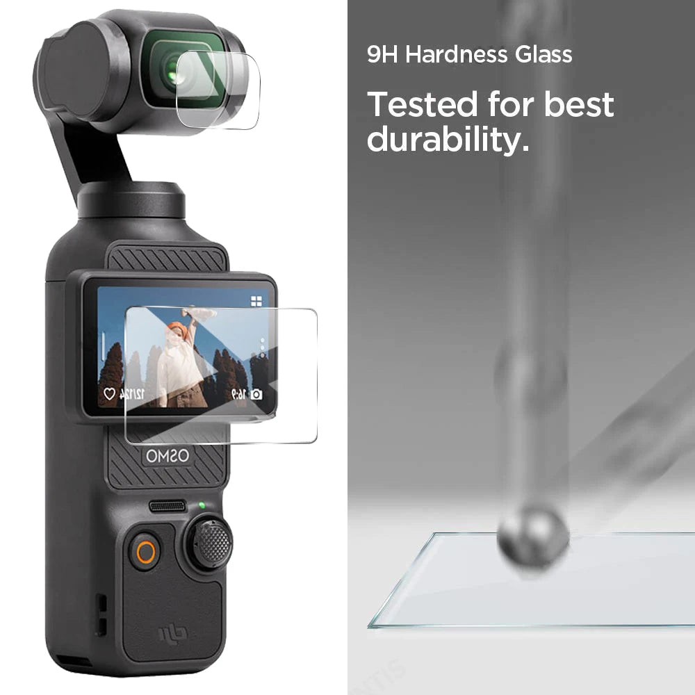 KingStyle DJI OSMO Pocket 3 Screen & Lens Protector — HD Tempered Glass