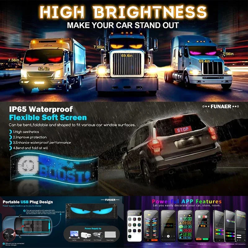 Bluetooth Programmable LED Matrix Pixel Display Panel