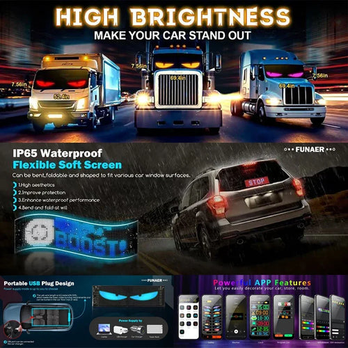 Bluetooth Programmable LED Matrix Pixel Display Panel