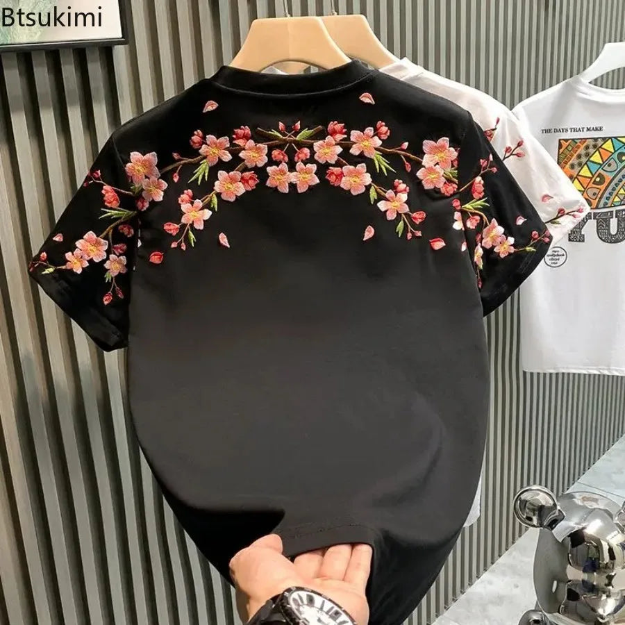 KingStyle Embroidered Flower Tee