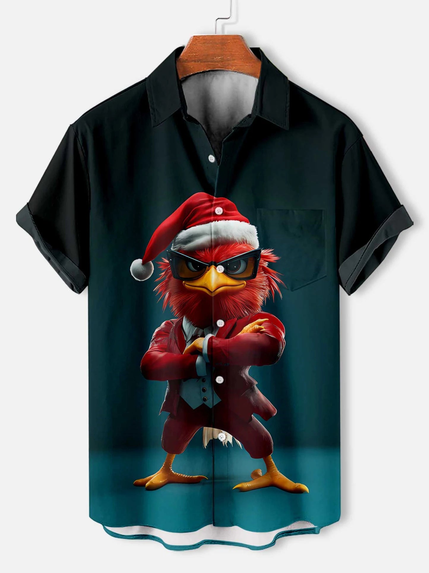 Summer Men's Funny Animals Shirts Fashion Short Sleeve Button Down Lapel Shirts Oversized Tops Casual Hawaiian Shirt for Man