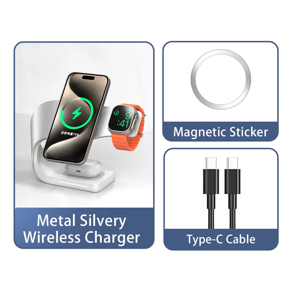 4-in-1 Magnetic Wireless Charging Stand for iPhone