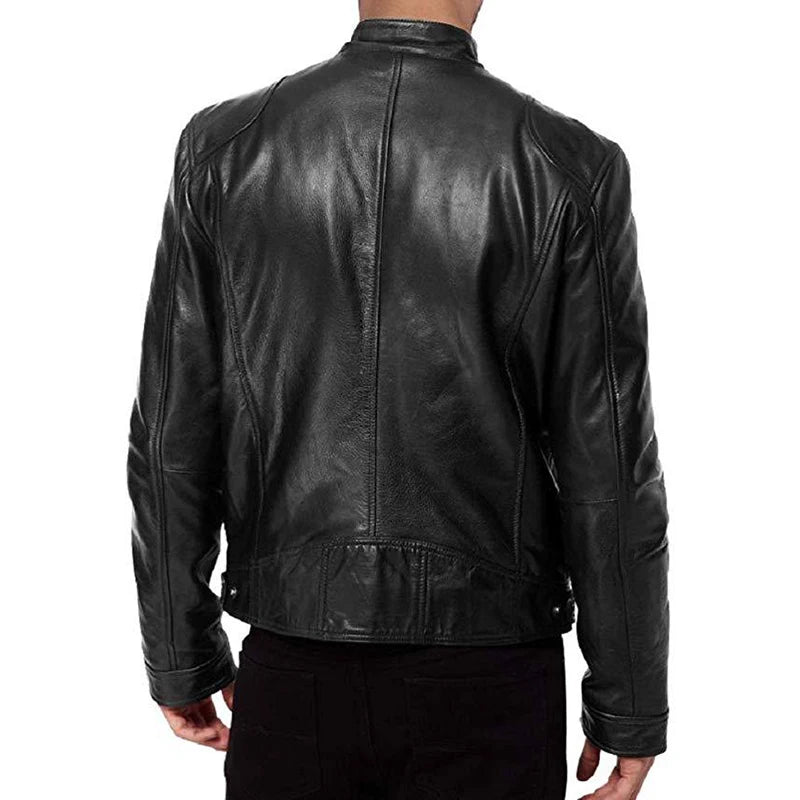 KingStyle Men's Motorcycle PU Leather Jacket