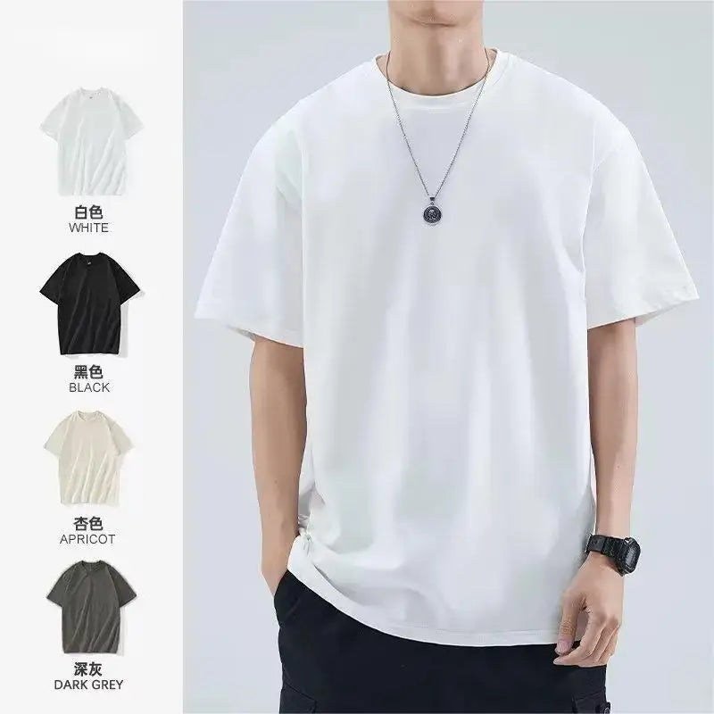 Men's T Shirt Summer Casual Short Sleeve T-Shirts Streetwear Oversized Loose Crew Neck Half Sleeve Tops Trendy Basic Tee