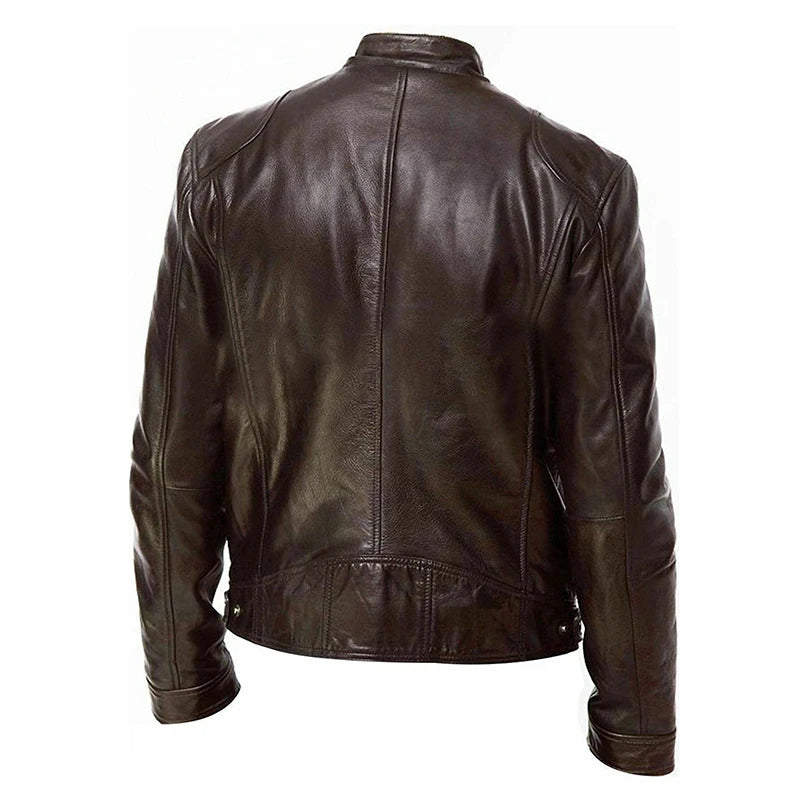 KingStyle Men's Motorcycle PU Leather Jacket
