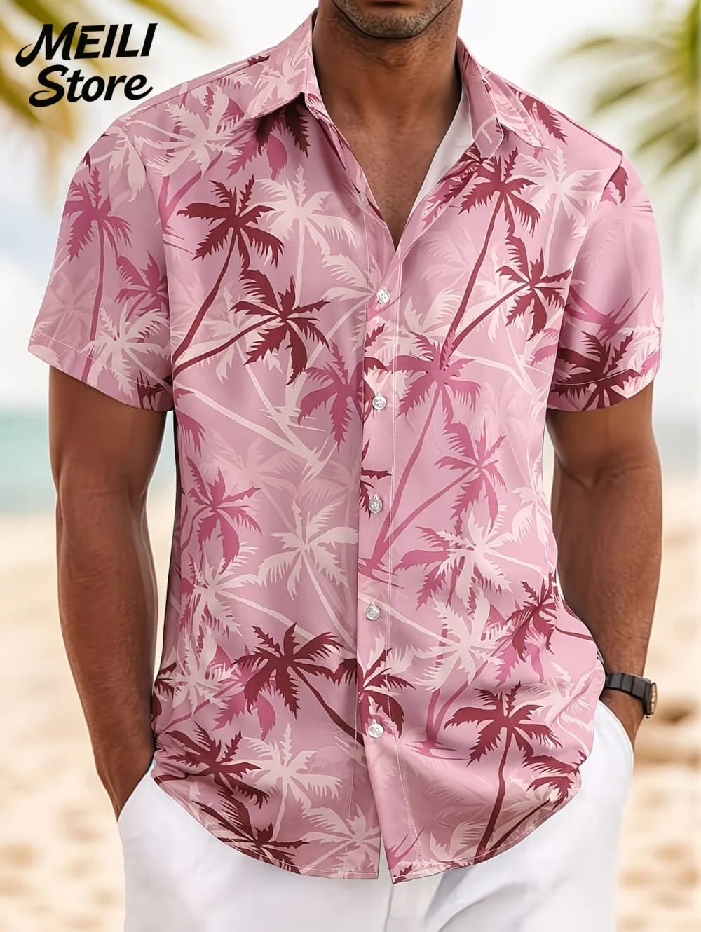 Holiday Hawaiian Men's Shirt Summer Fashion Casual Man Short Sleeve Shirt Cool Tropical Print Beach Wear Breathable Party Tops