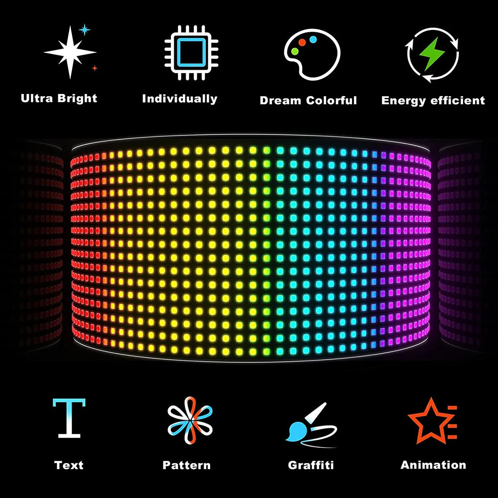 Bluetooth Programmable LED Matrix Pixel Display Panel