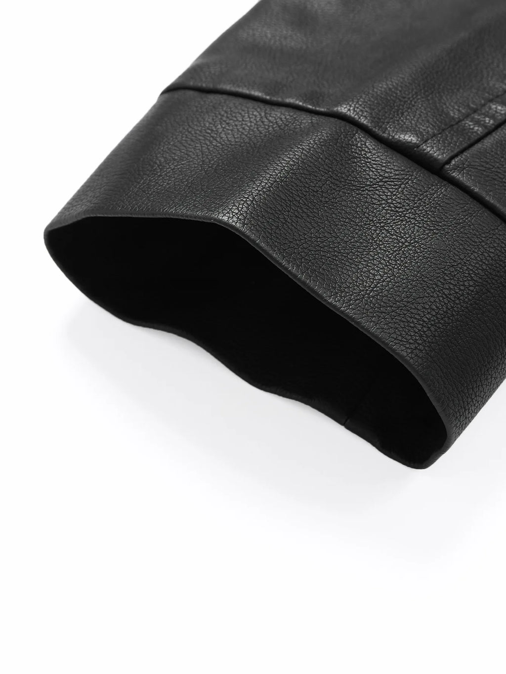 KingStyle Men's Stand-Up Collar Leather Jacket