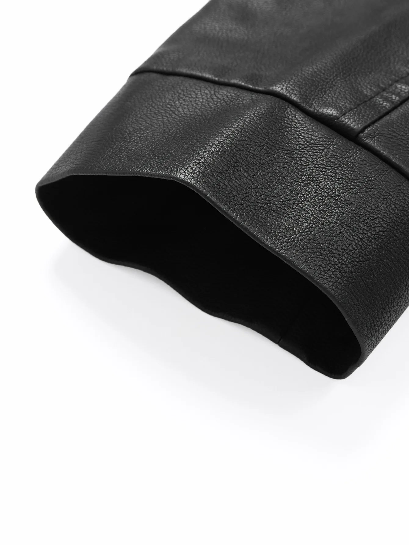 KingStyle Men's Stand-Up Collar Leather Jacket