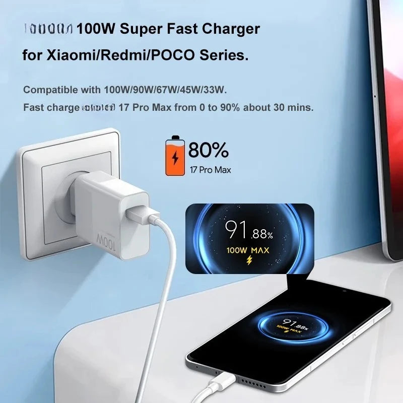 Xiaomi 100W Turbo Fast Charger with USB-C Cable