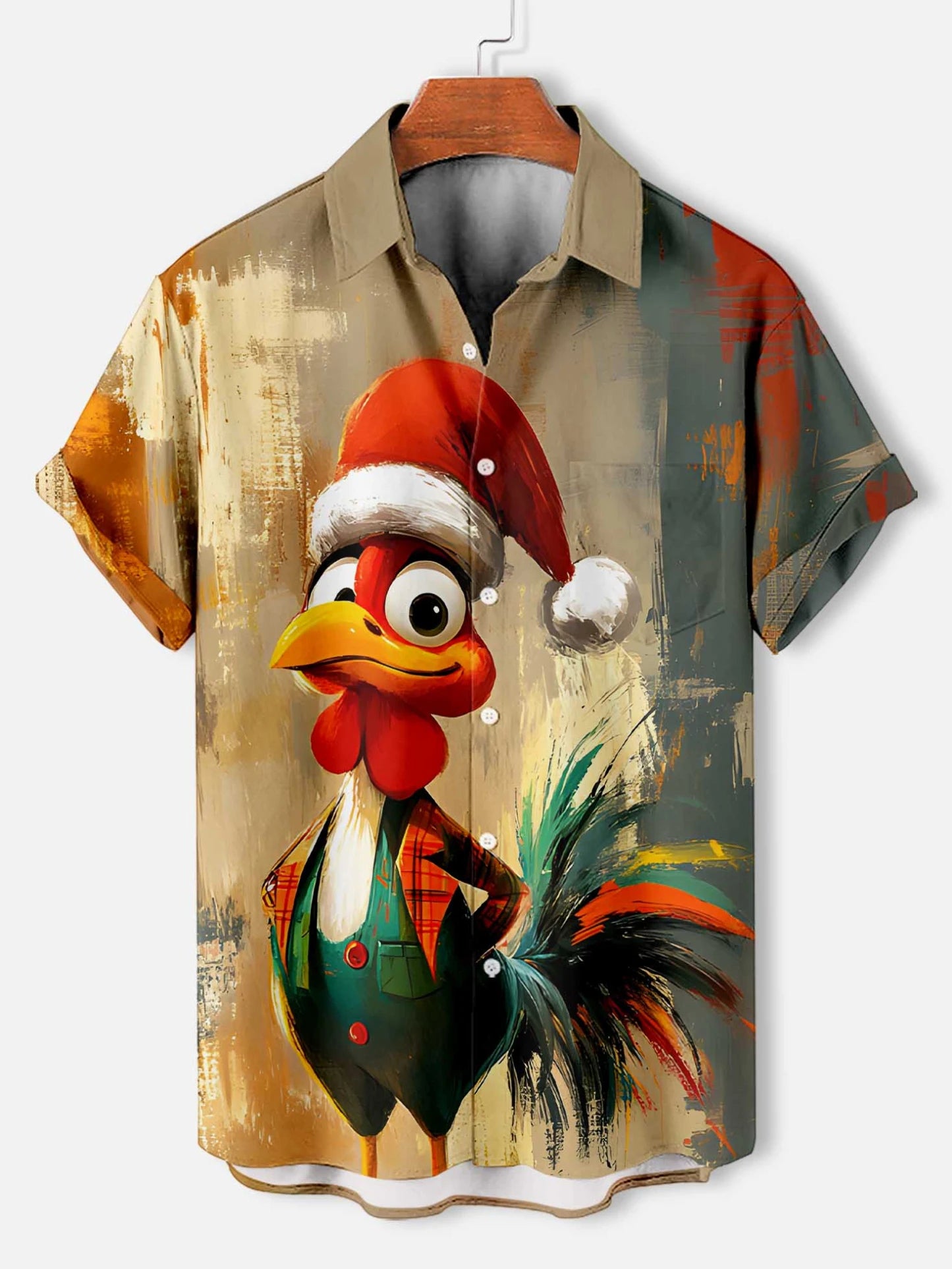 Summer Men's Funny Animals Shirts Fashion Short Sleeve Button Down Lapel Shirts Oversized Tops Casual Hawaiian Shirt for Man