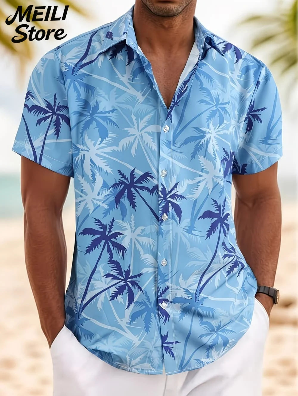 Holiday Hawaiian Men's Shirt Summer Fashion Casual Man Short Sleeve Shirt Cool Tropical Print Beach Wear Breathable Party Tops