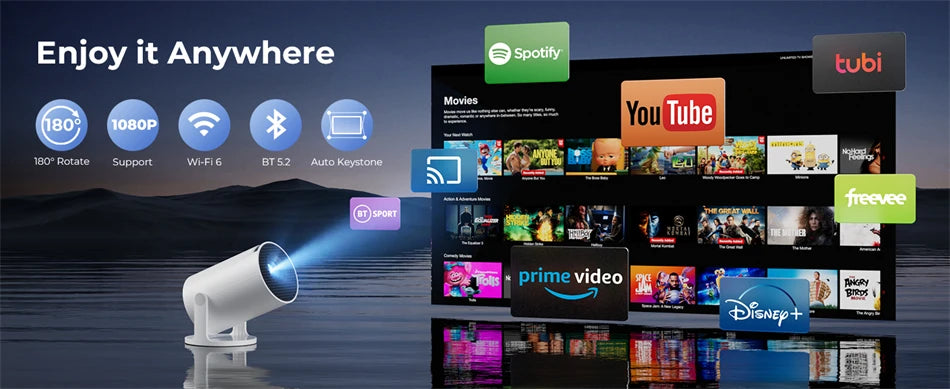 HY300 Smart Portable Mini Projector with Android 11