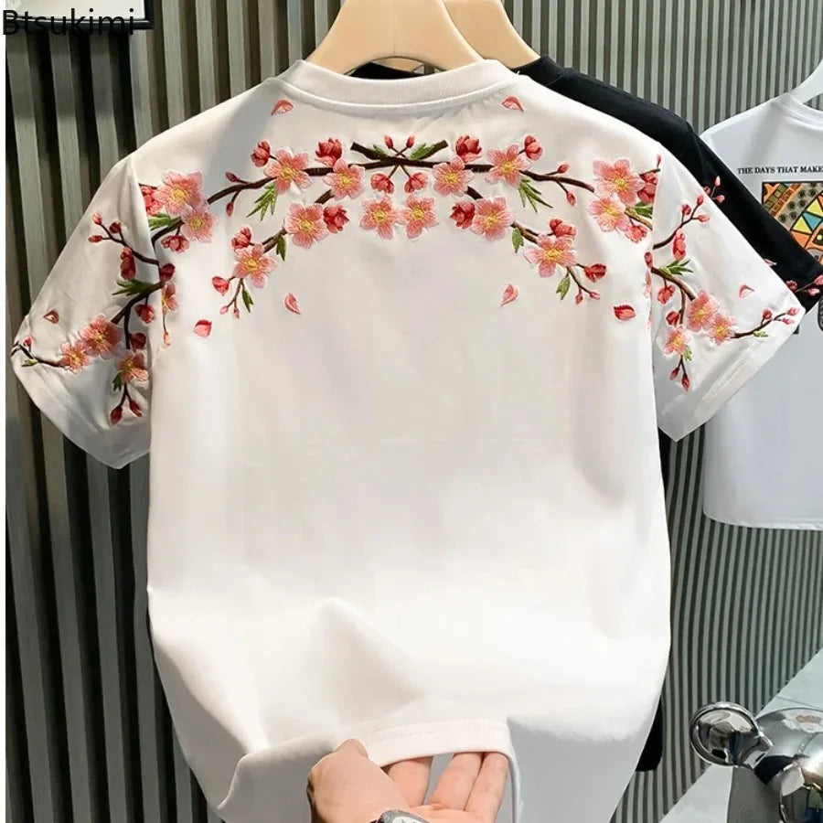 KingStyle Embroidered Flower Tee