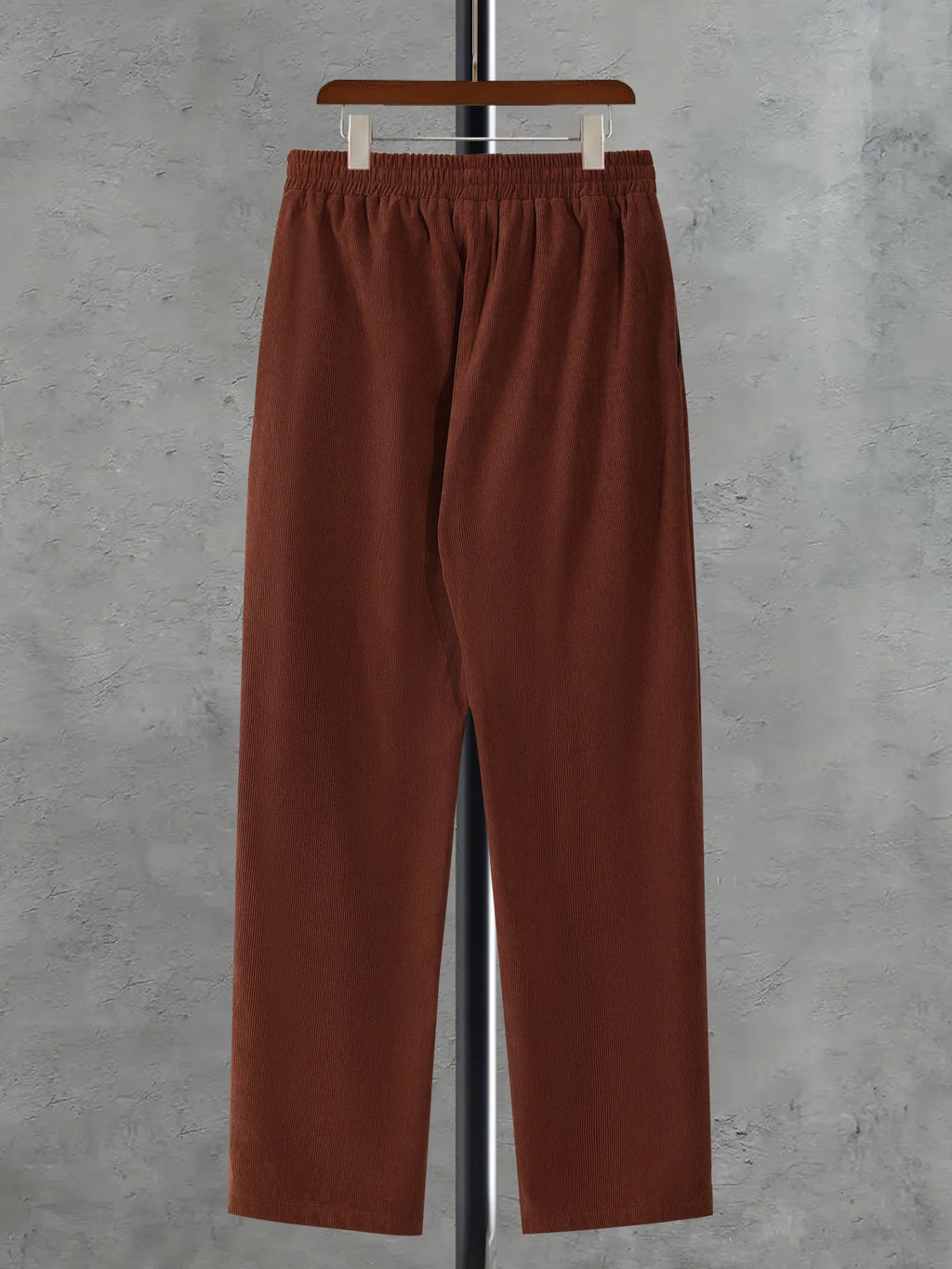 Men's Corduroy Drawstring Straight Leg Casual Pants Spring Autumn Loose Elastic Waist Trousers