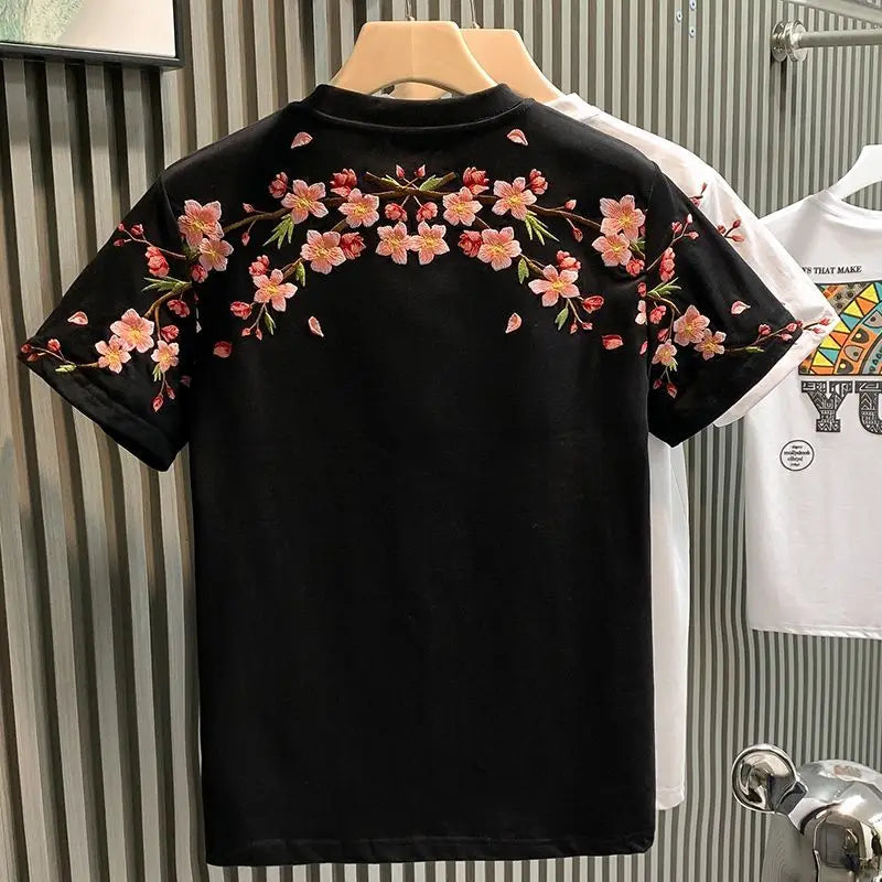 KingStyle Embroidered Flower Tee