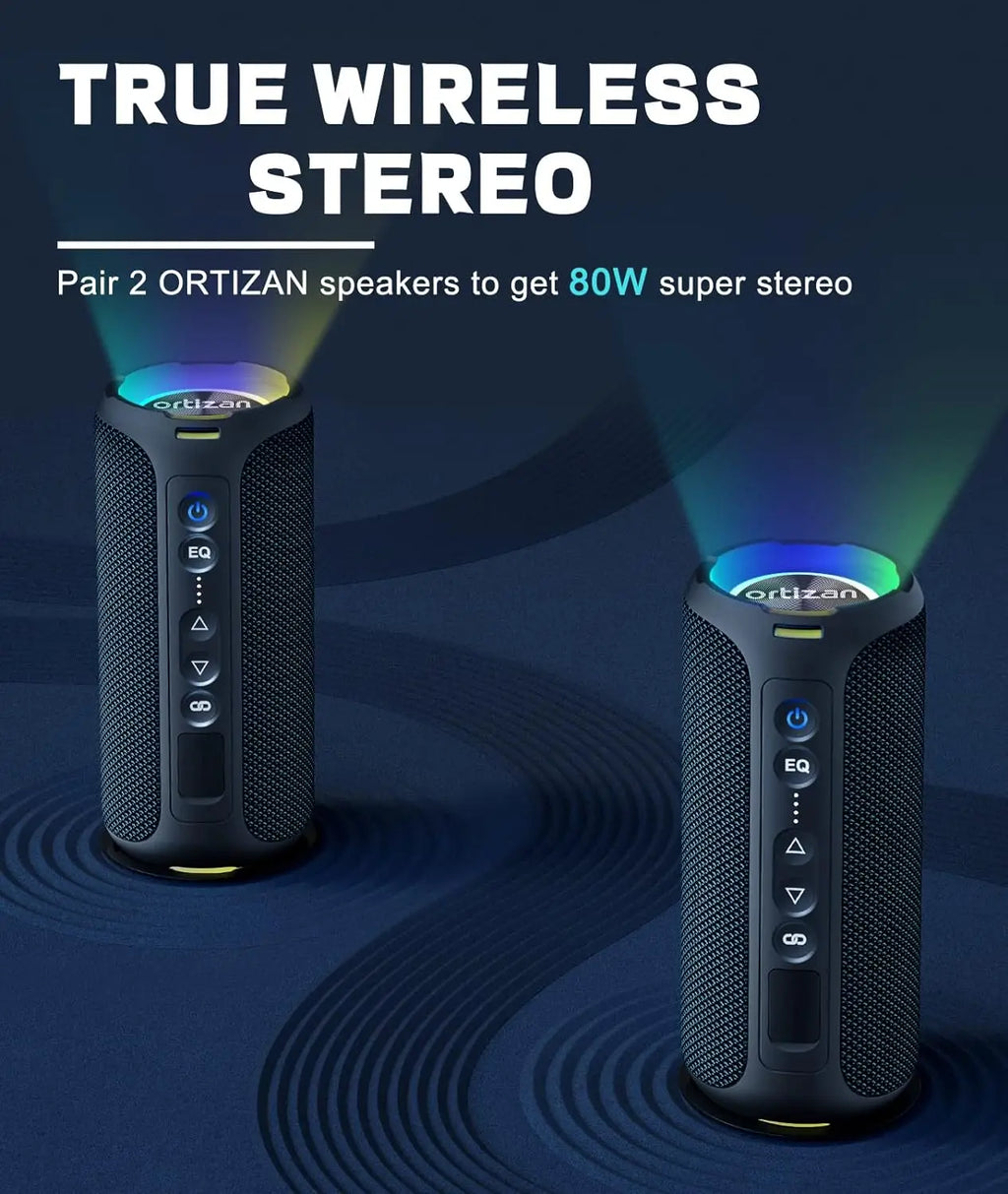 Ortizan 40W Portable Bluetooth Speaker IPX7 Waterproof