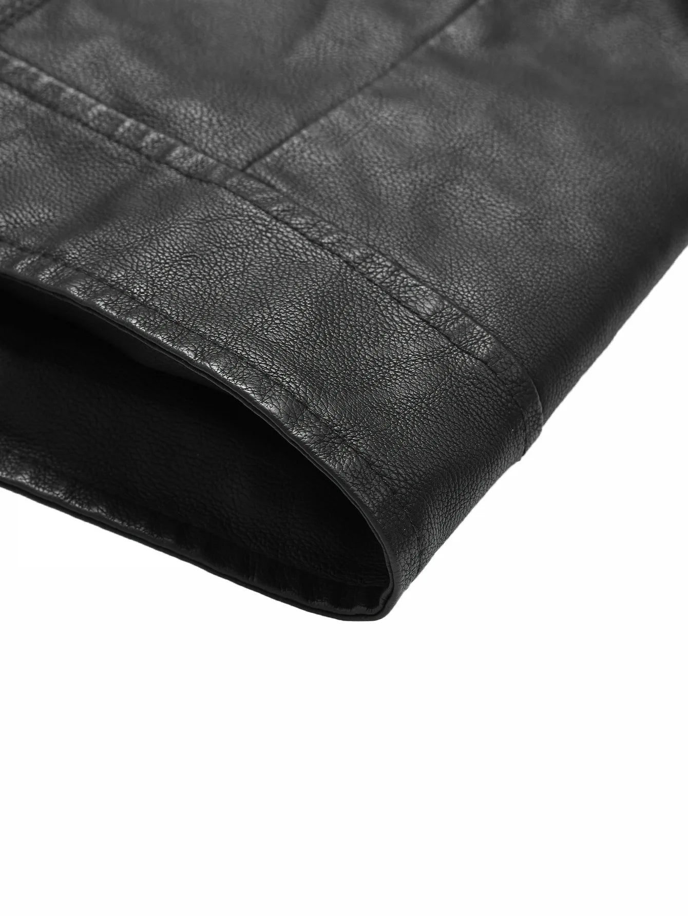 KingStyle Men's Stand-Up Collar Leather Jacket
