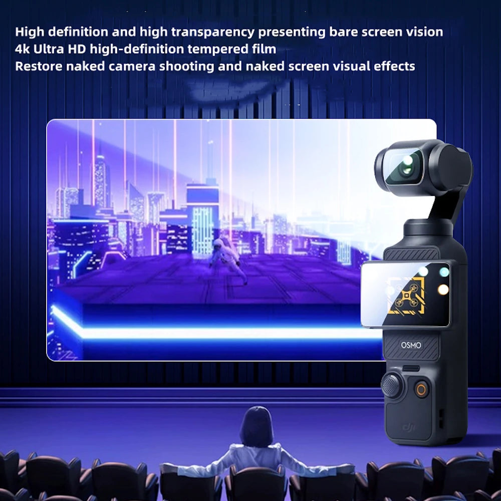 KingStyle DJI OSMO Pocket 3 Screen & Lens Protector — HD Tempered Glass