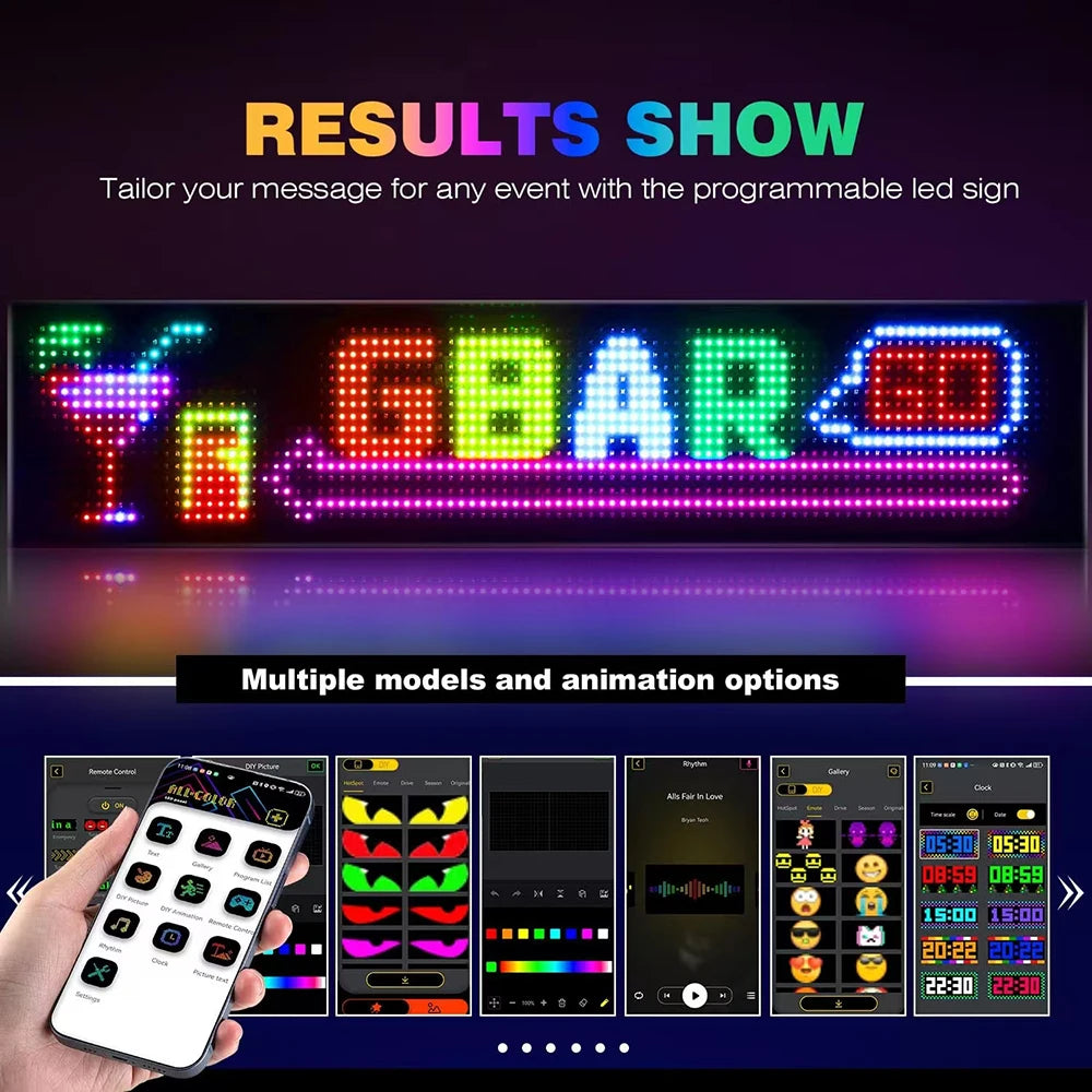 Bluetooth Programmable LED Matrix Pixel Display Panel