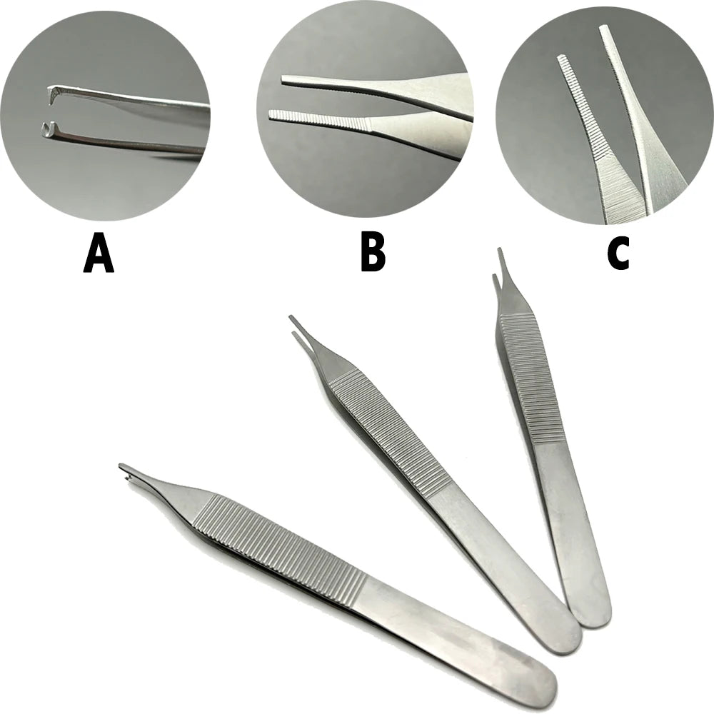 12.5cm Stainless Steel Dental Dressing Forceps Tissue Tweezer Extraction Hemostat Tool for Dentist Professional Dental tools