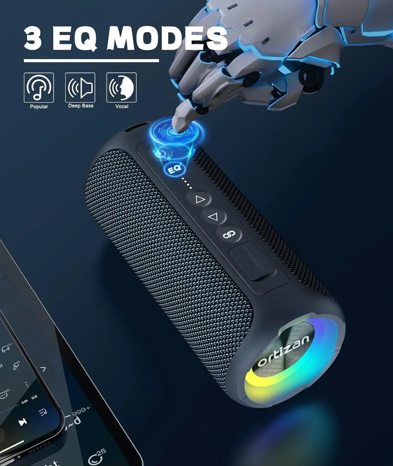 Ortizan 40W Portable Bluetooth Speaker IPX7 Waterproof