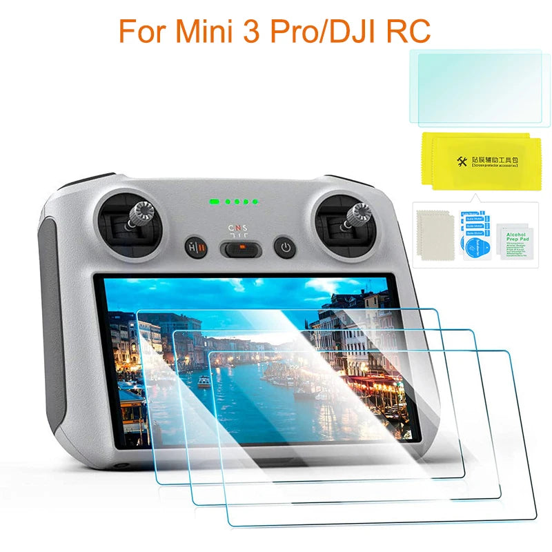 KingStyle DJI Mini 3 / 4 / 5 Pro RC Screen Protector — 9H HD Tempered Glass