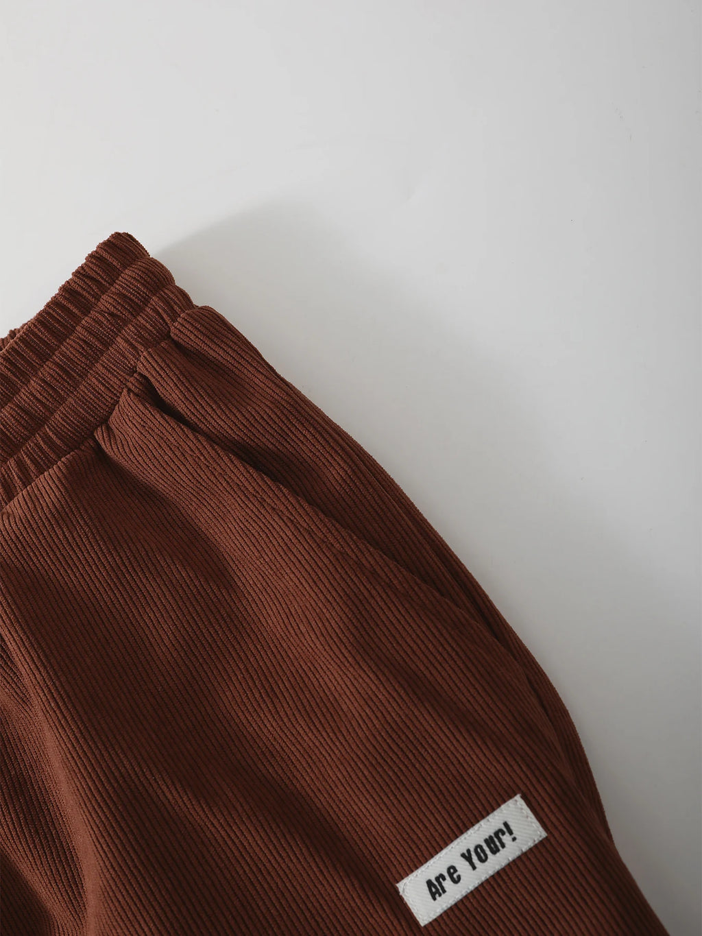 Men's Corduroy Drawstring Straight Leg Casual Pants Spring Autumn Loose Elastic Waist Trousers