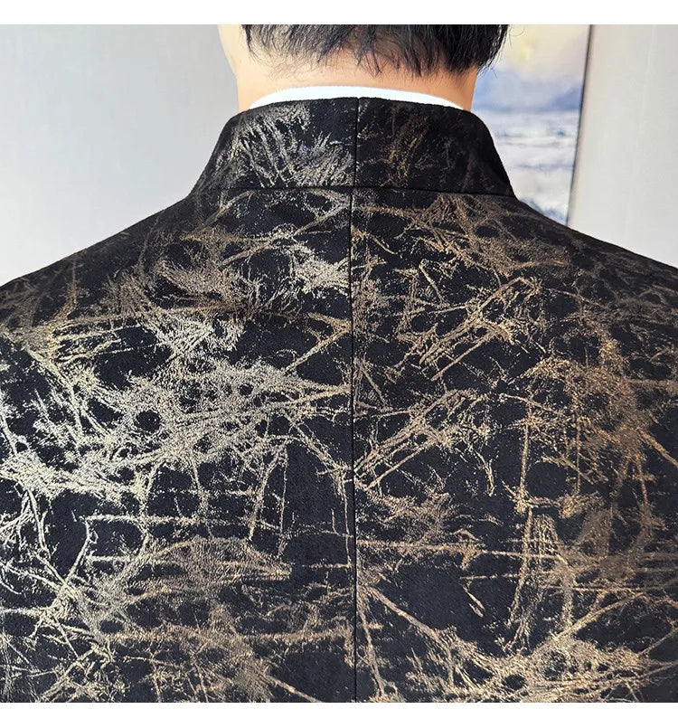 KingStyle Men's Jacquard Slim Fit Suit Blazer