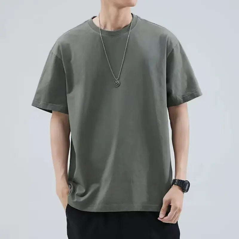 Men's T Shirt Summer Casual Short Sleeve T-Shirts Streetwear Oversized Loose Crew Neck Half Sleeve Tops Trendy Basic Tee