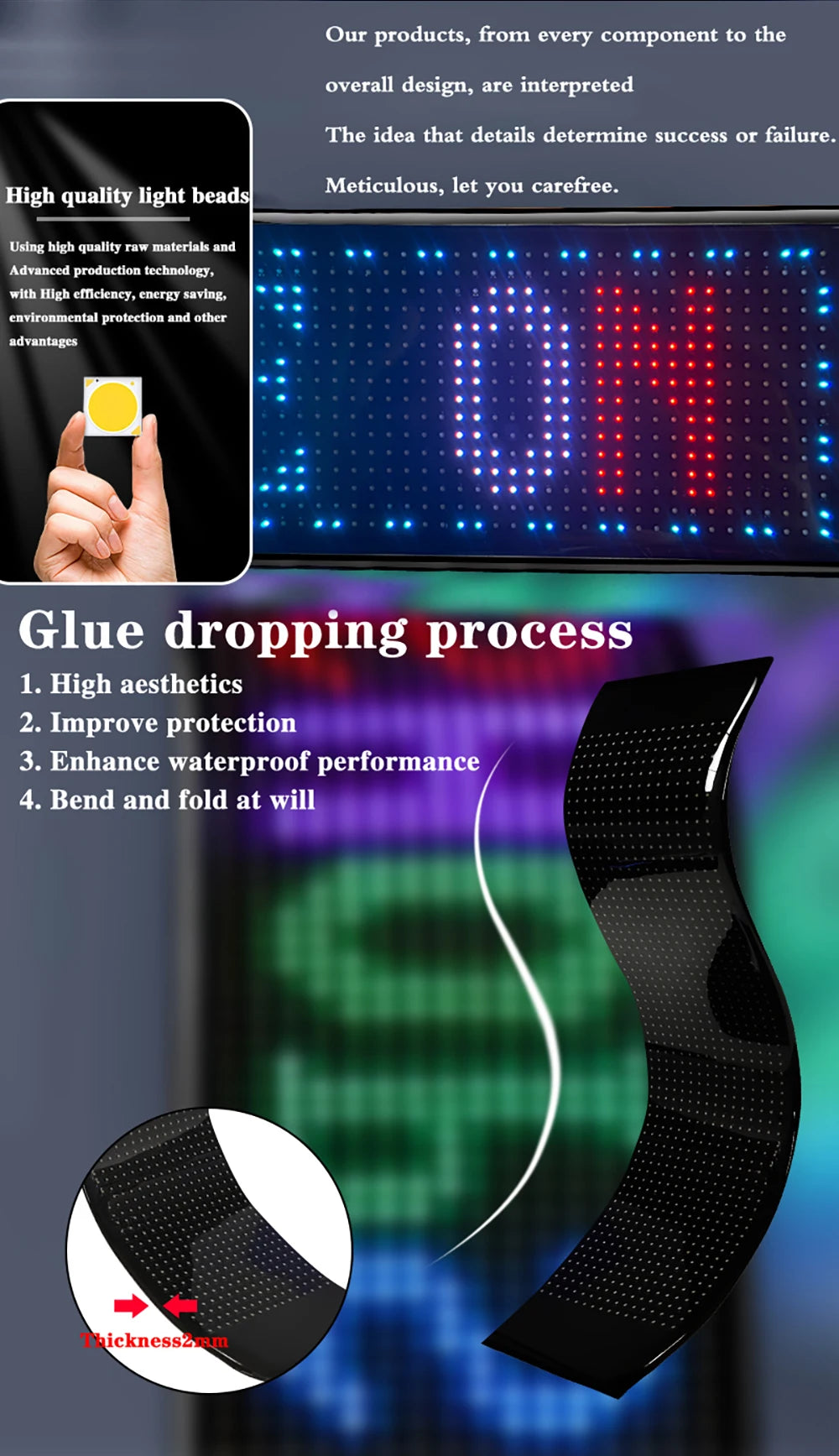 Bluetooth Programmable LED Matrix Pixel Display Panel