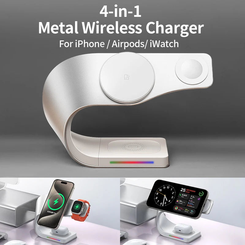 4-in-1 Magnetic Wireless Charging Stand for iPhone