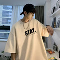 Men's T Shirt Summer Casual Short Sleeve T-Shirts Streetwear Oversized Loose Crew Neck Half Sleeve Tops Trendy Basic Tee