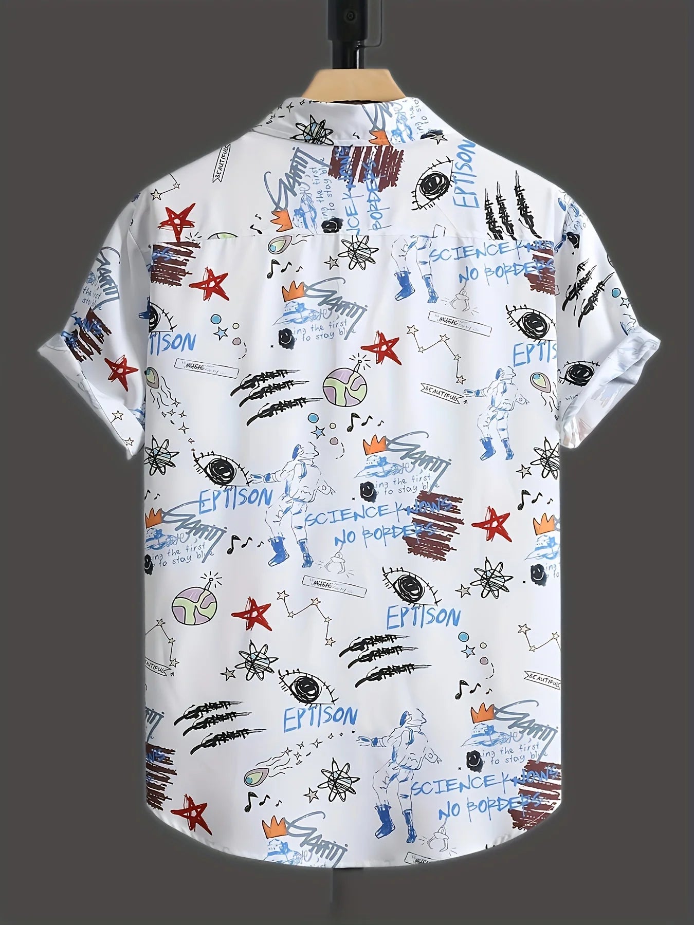 2026 Summer New Style Men's Shirt - Street Casual Fashion Comfortable Soft Breathable Lightweight 3D Graffiti Pattern Print
