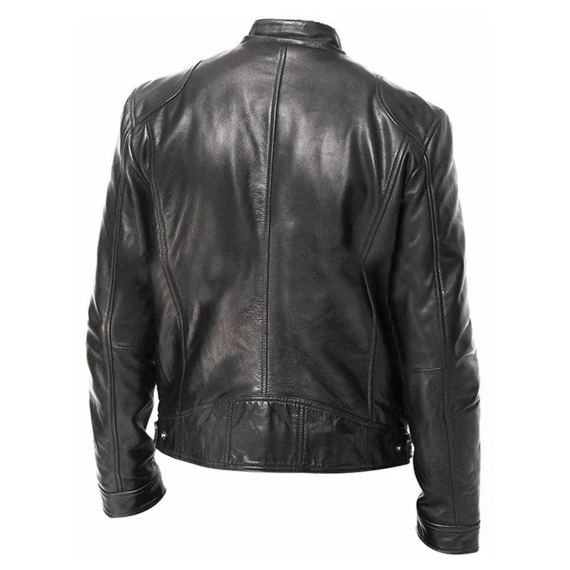KingStyle Men's Motorcycle PU Leather Jacket