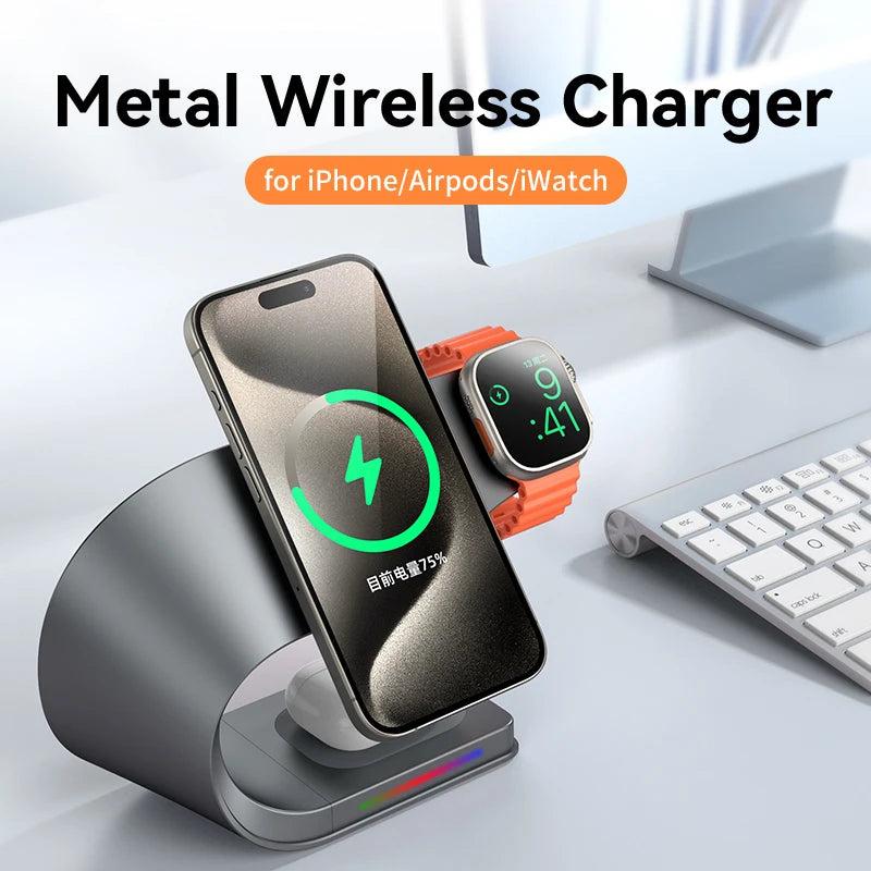 4-in-1 Magnetic Wireless Charging Stand for iPhone