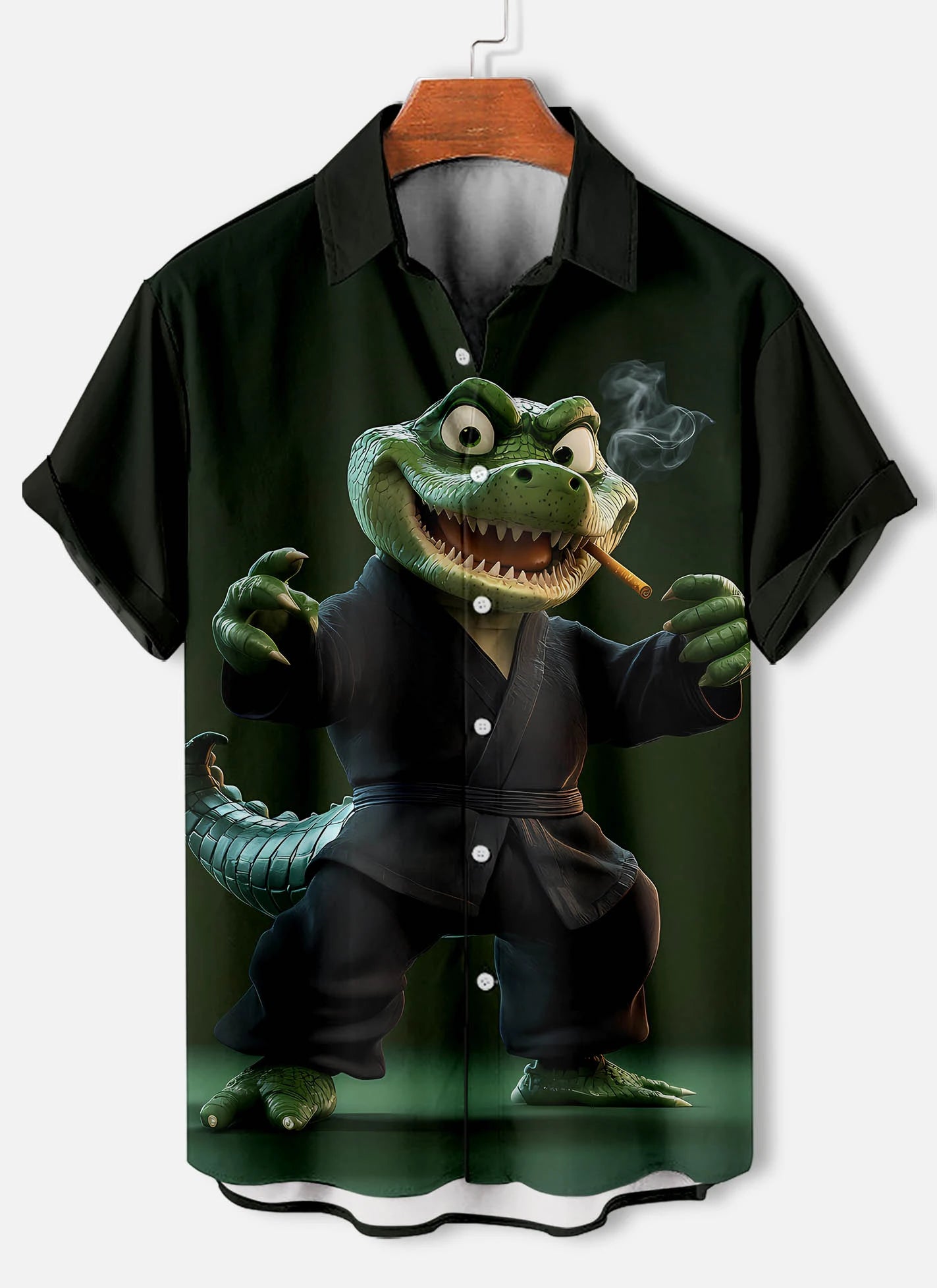 Summer Men's Funny Animals Shirts Fashion Short Sleeve Button Down Lapel Shirts Oversized Tops Casual Hawaiian Shirt for Man