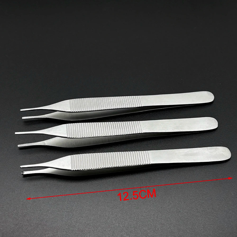 12.5cm Stainless Steel Dental Dressing Forceps Tissue Tweezer Extraction Hemostat Tool for Dentist Professional Dental tools