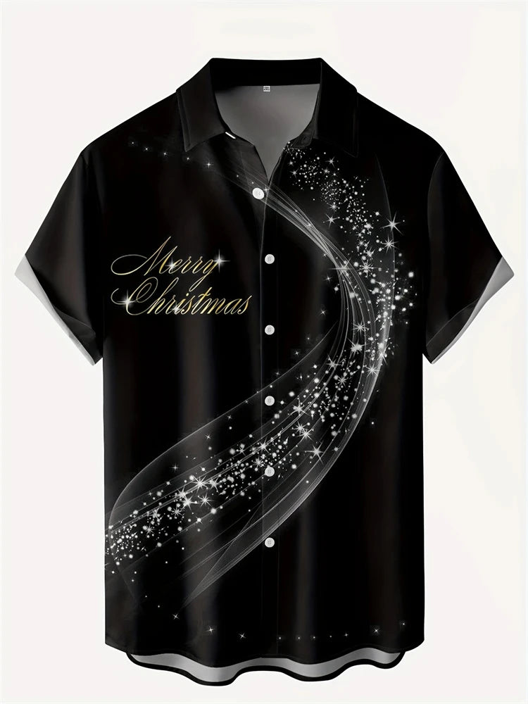 Men's Short-sleeved Shirt Summer Fashion Eagle Print Blouse Men's Casual Loose Shirt Large Size Lapel Short-sleeved Shirt S-5XL