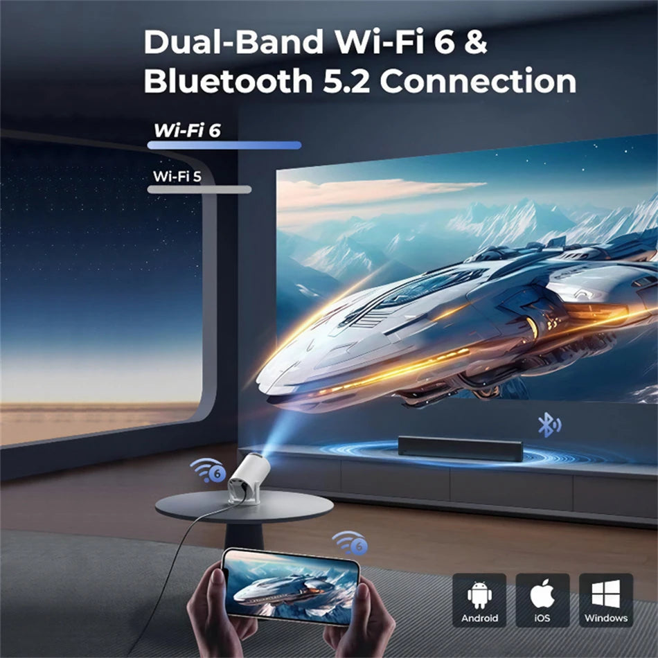 HY300 Smart Portable Mini Projector with Android 11