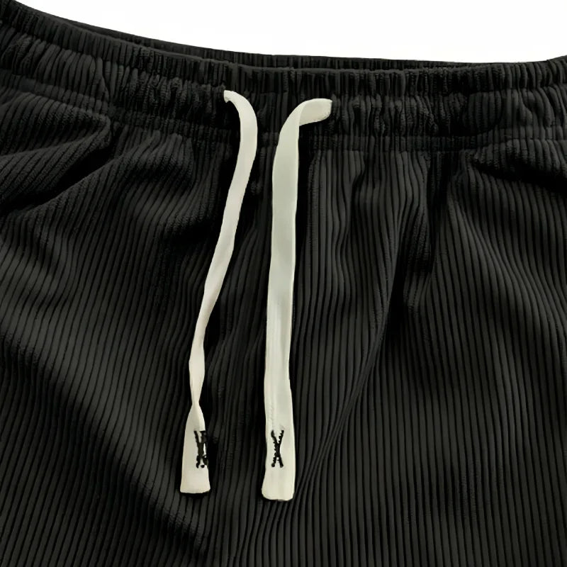2026New Mens Corduroy Casual Pants Fashion Loose Fit Baggy Pants Straight Sweatpants Elastic Waist Drawstring Outdoor Streetwear