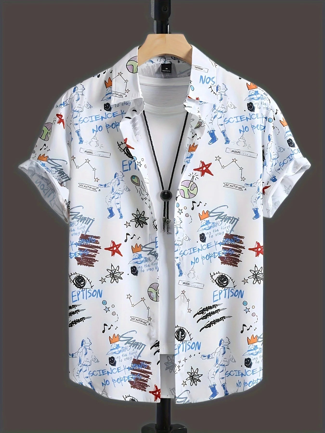 2026 Summer New Style Men's Shirt - Street Casual Fashion Comfortable Soft Breathable Lightweight 3D Graffiti Pattern Print