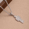 Men Fashionable Luxury Cartoon Rhinestone Pendant Necklace Trendy Hip Hop Unisex Pendants Wholesale Gemstone Lock Chain Women
